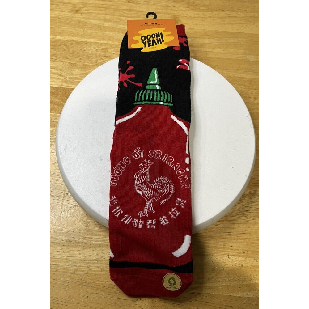 OOOH YEAH! Socks - Black Red, Large/X-Large SRIRACHA Unisex